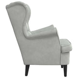 Fauteuil Gris clair 71 x 92 x 91 cm Velours