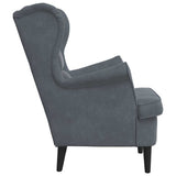 Fauteuil Gris foncé 71 x 92 x 91 cm Velours