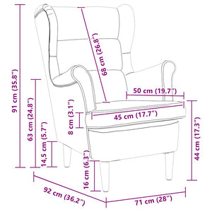 Fauteuil Noir 71 x 92 x 91 cm Velours