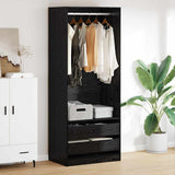 Armoire Chêne noir 80 x 50 x 200 cm Bois d'ingénierie