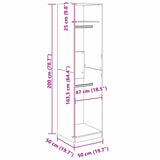 Armoire Chêne noir 50 x 50 x 200 cm Bois d'ingénierie