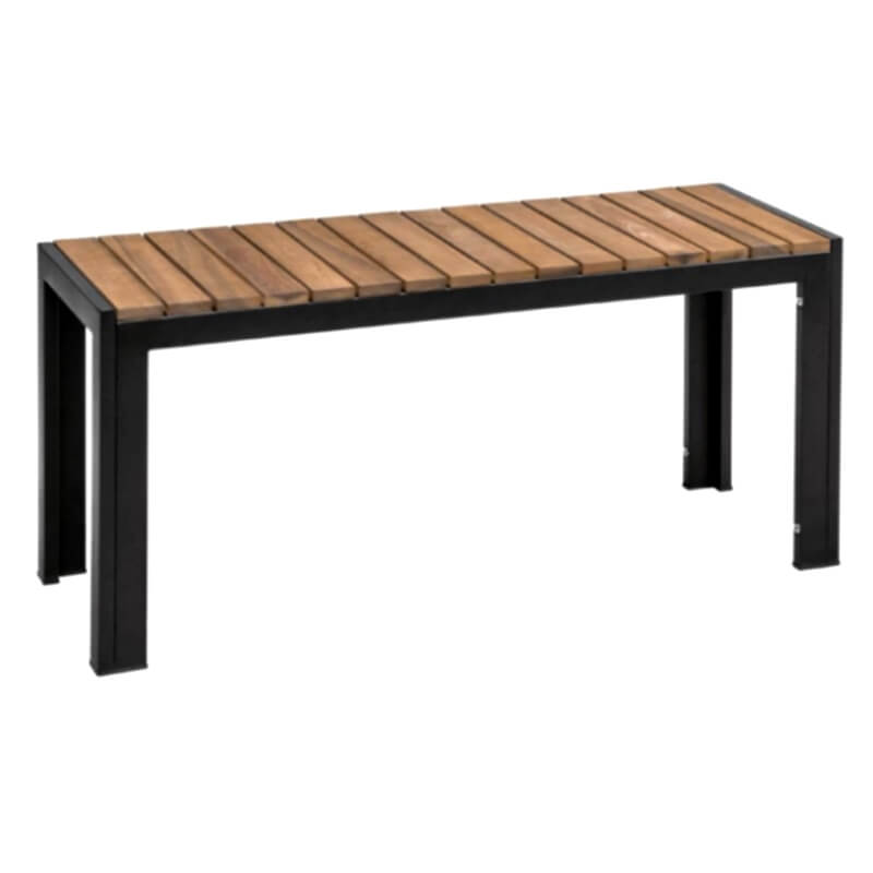 Banc De Café En Acier Et Acacia 35×100 Cm