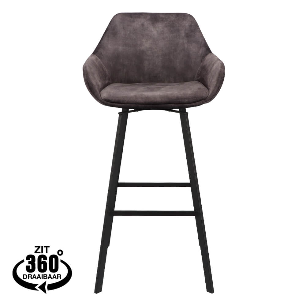 Chaise De Bar Rene Anthracite