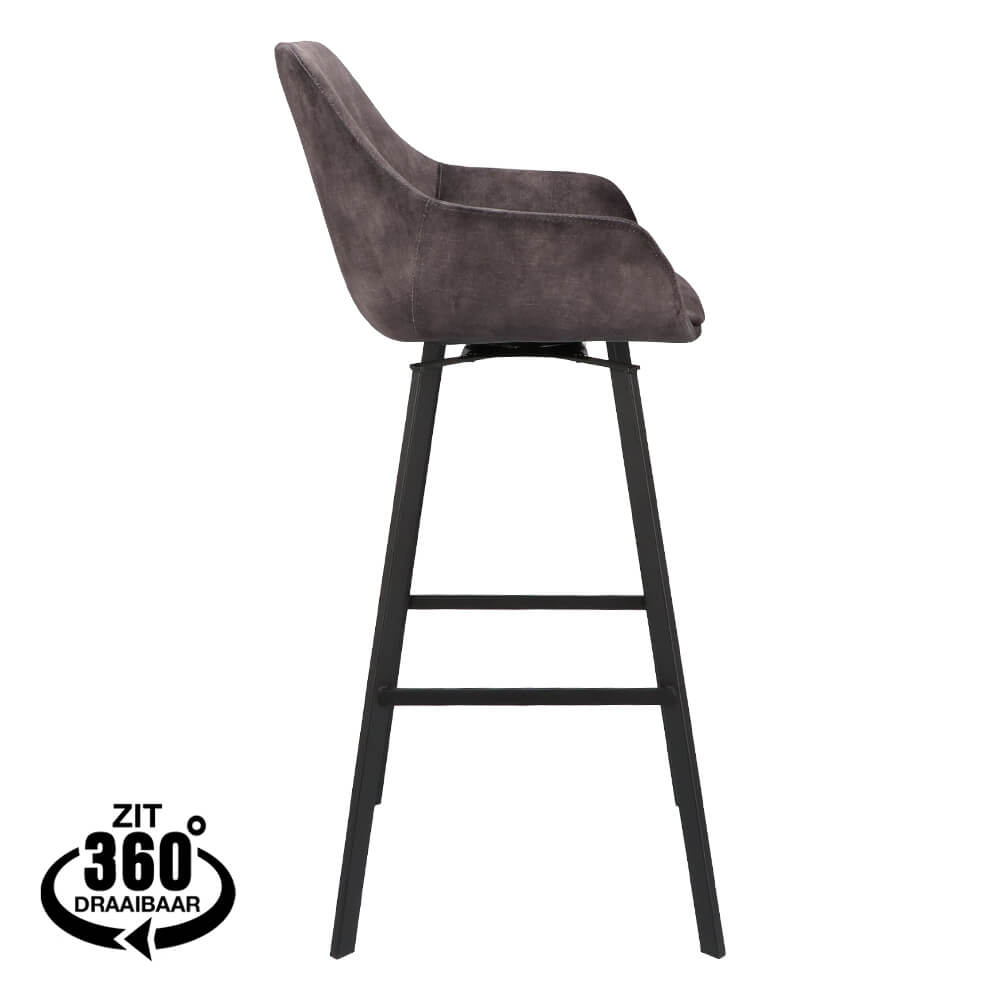 Chaise De Bar Rene Anthracite