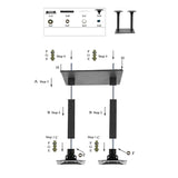 Pied De Table Pliable Acier 70 X 40cm