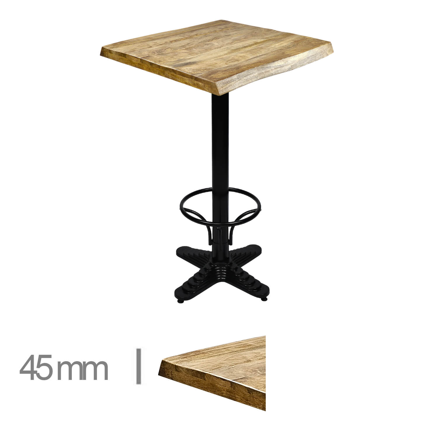 Tabella di mango alto 70 × 70 cm