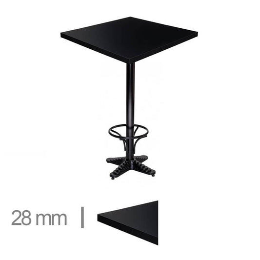 Table Haute De Café Madrid Noir 60×60 Hauteur 108