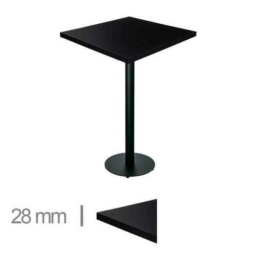 Table Haute De Café Madrid Noir 60×60 Hauteur 111