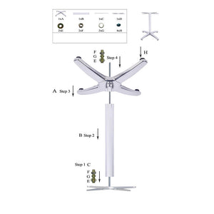Pied De Table Aluminium 64×64Cm
