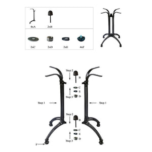 Pied De Table Fonte D’Aluminium 60×60cm