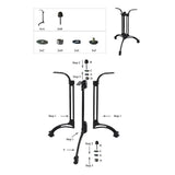 Aluminum cast iron table 60 × 60cm