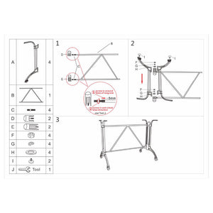 Pied De Table Fonte D’Aluminium 86×60cm