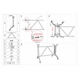 Pied De Table Fonte D’Aluminium 86×60cm