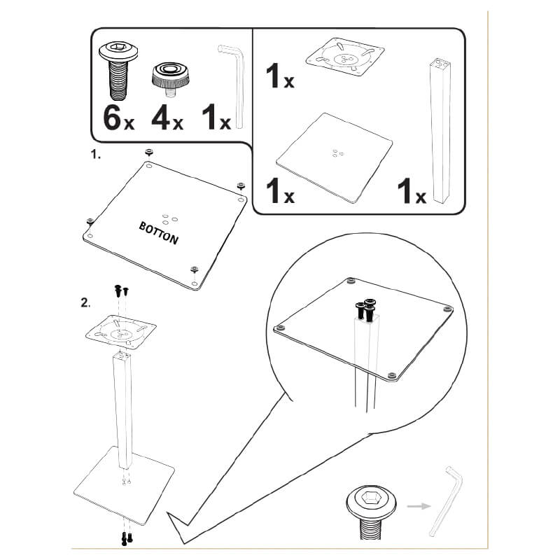 Pied De Table Fonte 40×40cm