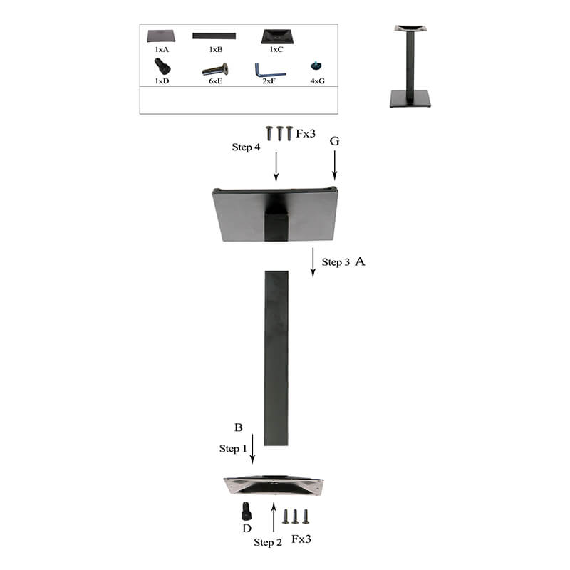 Pied De Table Fonte 40×40cm