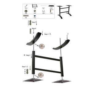 Pied De Table De Café Aluminium 56×8 Hauteur 72
