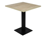 Table 70x70 plateau bois clair + pied noir