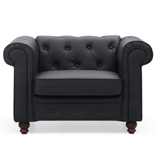 Fauteuil Chesterfield Similicuir noir