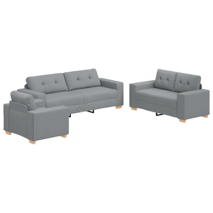 Ensemble de Canapés avec coussin avec oreiller Gris tissu