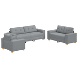 Ensemble de Canapés avec coussin avec oreiller Gris tissu