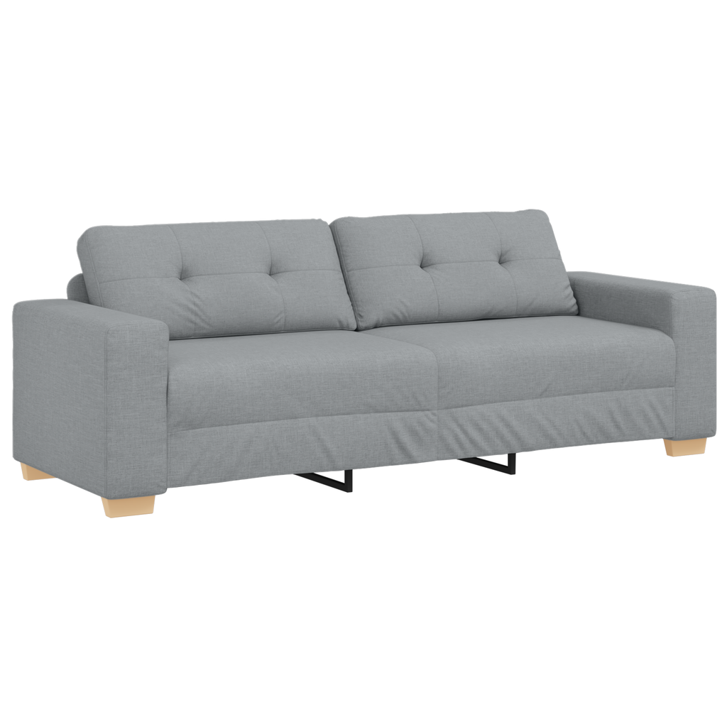 Ensemble de Canapés avec coussin avec oreiller Gris tissu