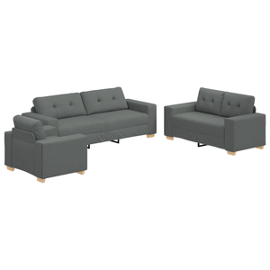 Ensemble de Canapés avec coussin avec oreiller Gris tissu