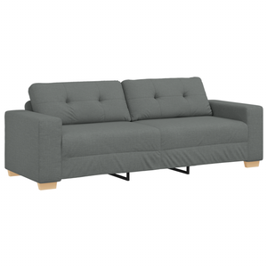 Ensemble de Canapés avec coussin avec oreiller Gris tissu