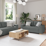 Ensemble de Canapés avec coussin avec oreiller Gris tissu
