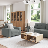 Ensemble de Canapés avec coussin avec oreiller Gris tissu