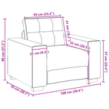 Ensemble de Canapés avec coussin avec oreiller Gris tissu