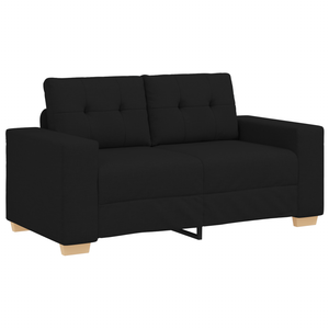 Ensemble de Canapés avec coussin avec oreiller Noir tissu