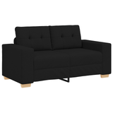 Ensemble de Canapés avec coussin avec oreiller Noir tissu