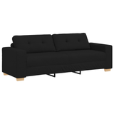 Ensemble de Canapés avec coussin avec oreiller Noir tissu