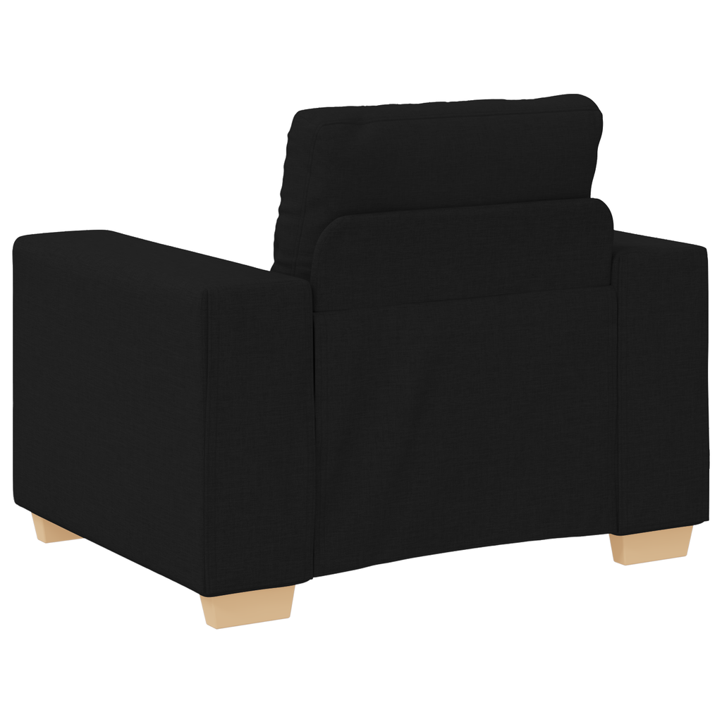 Ensemble de Canapés avec coussin avec oreiller Noir tissu