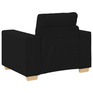 Ensemble de Canapés avec coussin avec oreiller Noir tissu