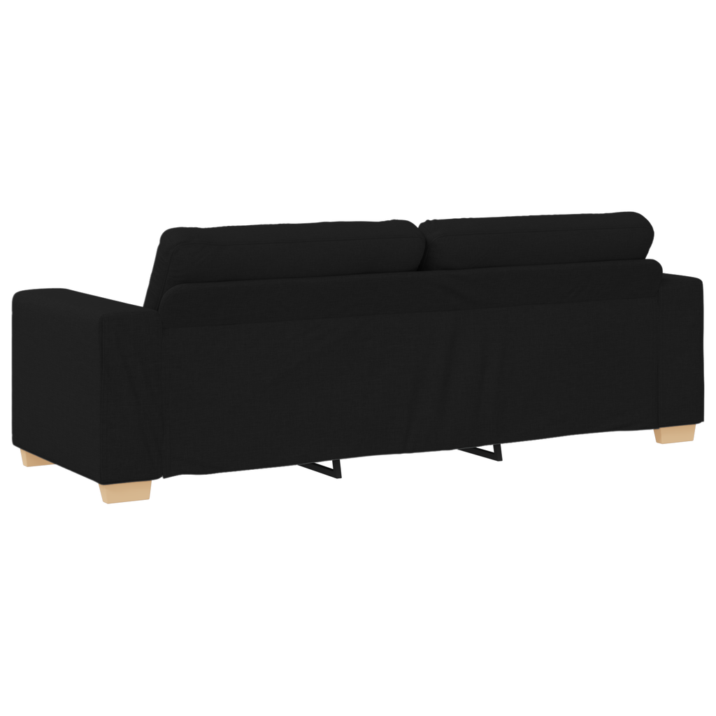 Ensemble de Canapés avec coussin avec oreiller Noir tissu