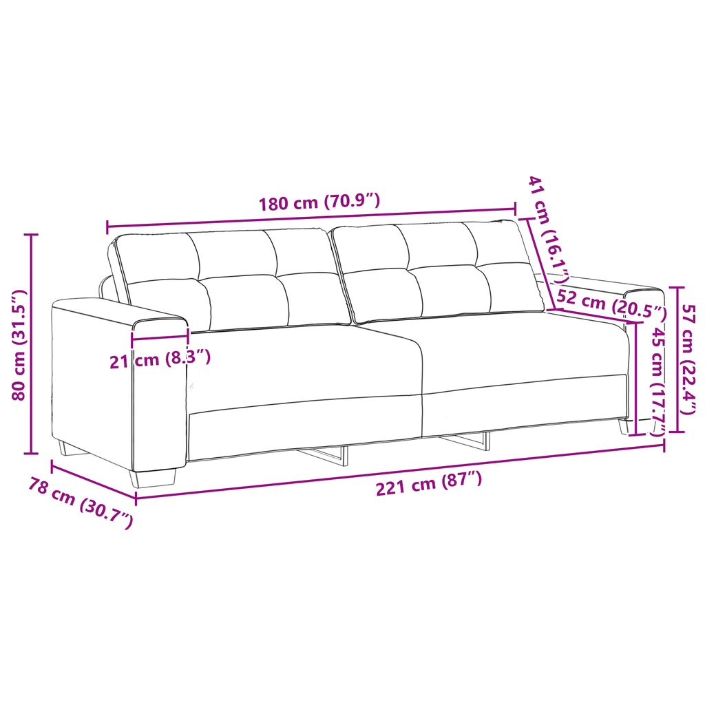 Ensemble de Canapés avec coussin avec oreiller Bordeaux tissu