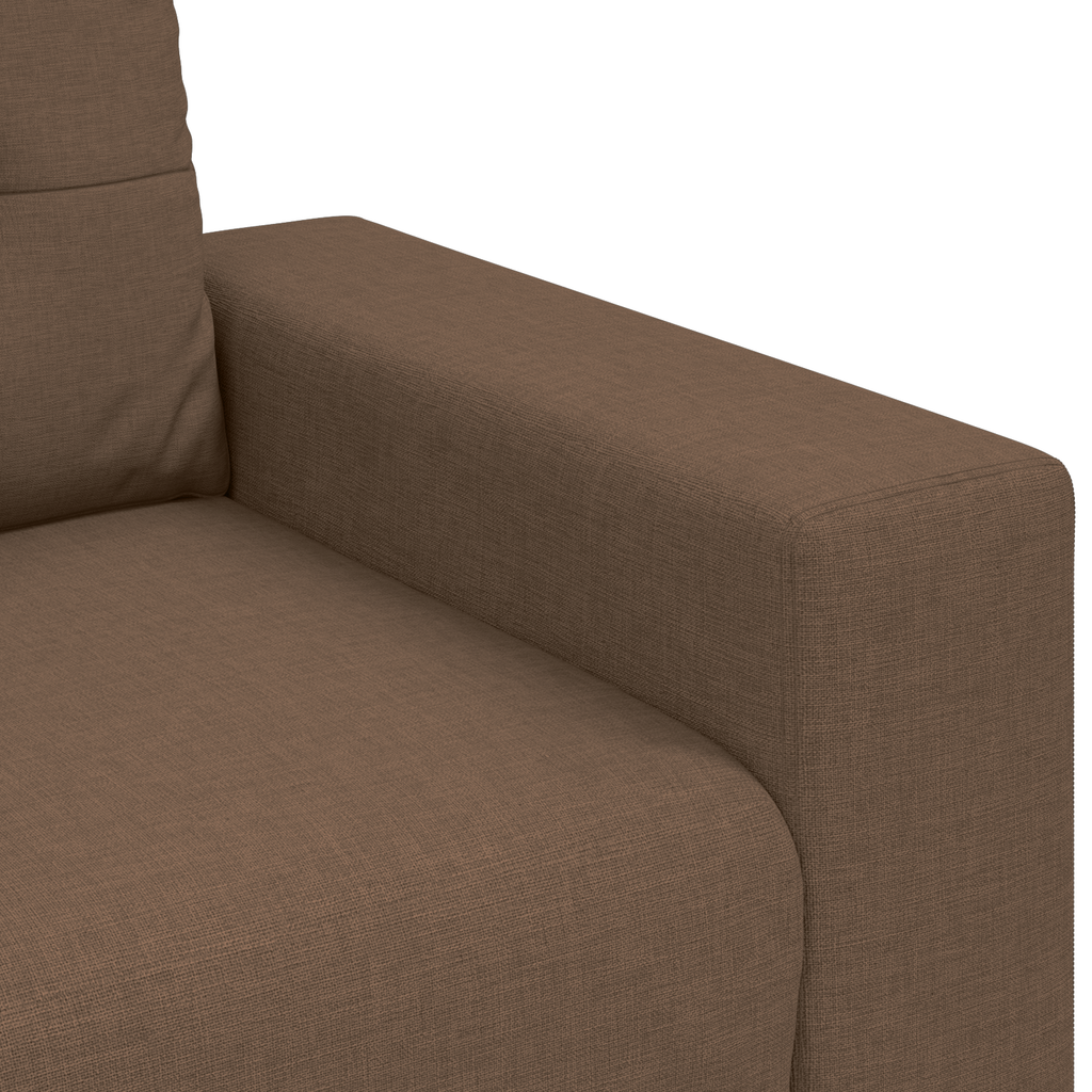 Ensemble de Canapés avec coussin avec oreiller Marron tissu