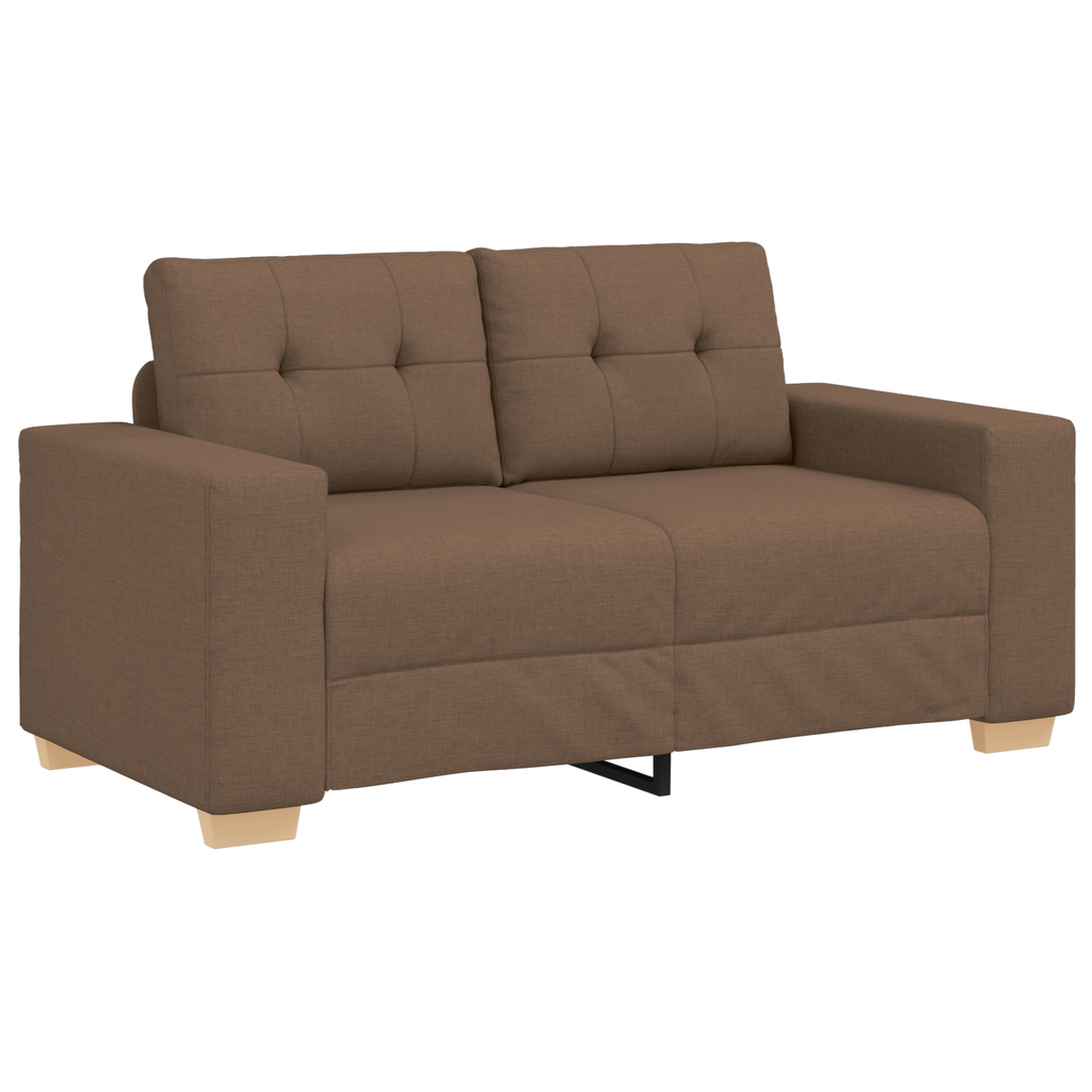 Ensemble de Canapés avec coussin avec oreiller Marron tissu