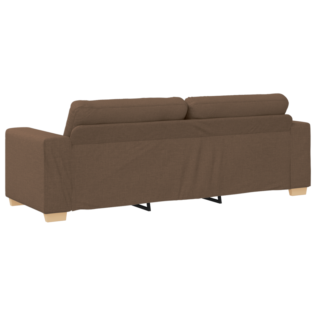 Ensemble de Canapés avec coussin avec oreiller Marron tissu