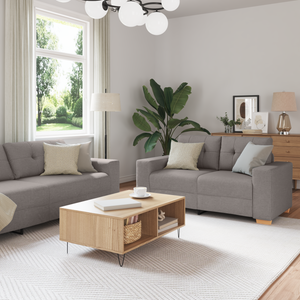 Ensemble de Canapés avec coussin avec oreiller Taupe tissu