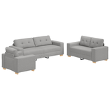 Ensemble de Canapés avec coussin avec oreiller Gris tissu