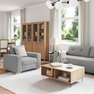 Ensemble de Canapés avec coussin avec oreiller Gris tissu