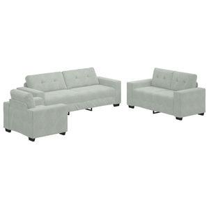 Ensemble de Canapés 3 pcs Gris 221 x 78 x 80 cm Velours