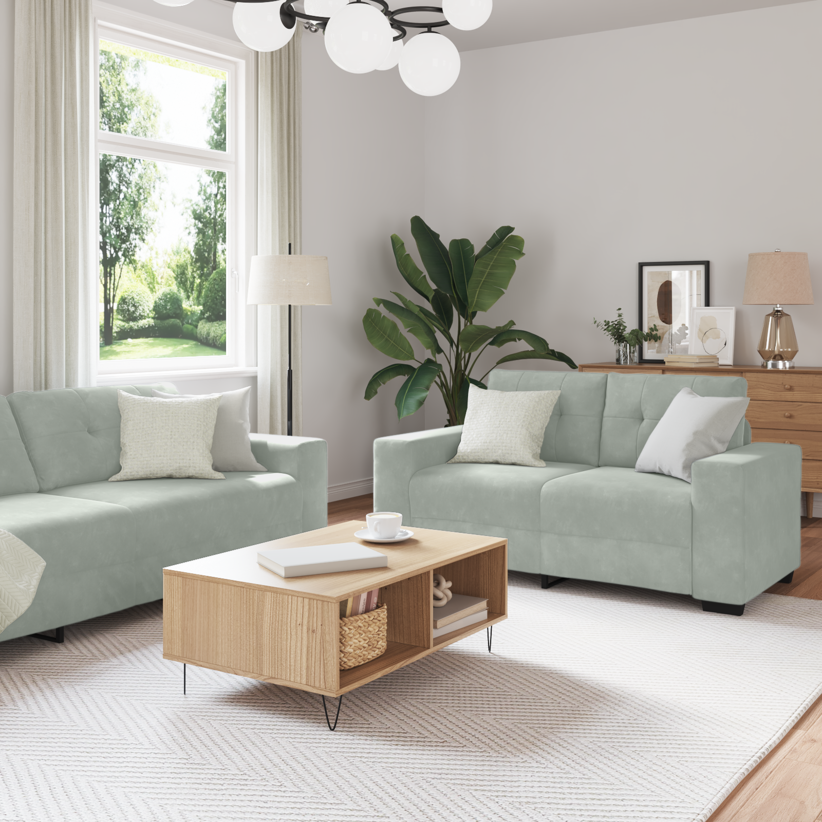 Ensemble de Canapés 3 pcs Gris 221 x 78 x 80 cm Velours