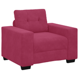 Ensemble de Canapés 3 pcs Bordeaux 221 x 78 x 80 cm Velours