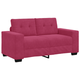 Ensemble de Canapés 3 pcs Bordeaux 221 x 78 x 80 cm Velours
