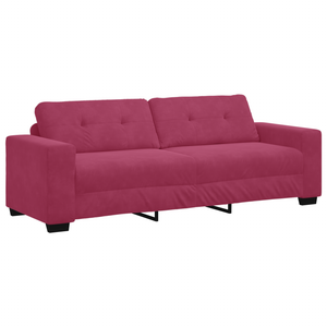 Ensemble de Canapés 3 pcs Bordeaux 221 x 78 x 80 cm Velours