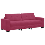 Ensemble de Canapés 3 pcs Bordeaux 221 x 78 x 80 cm Velours