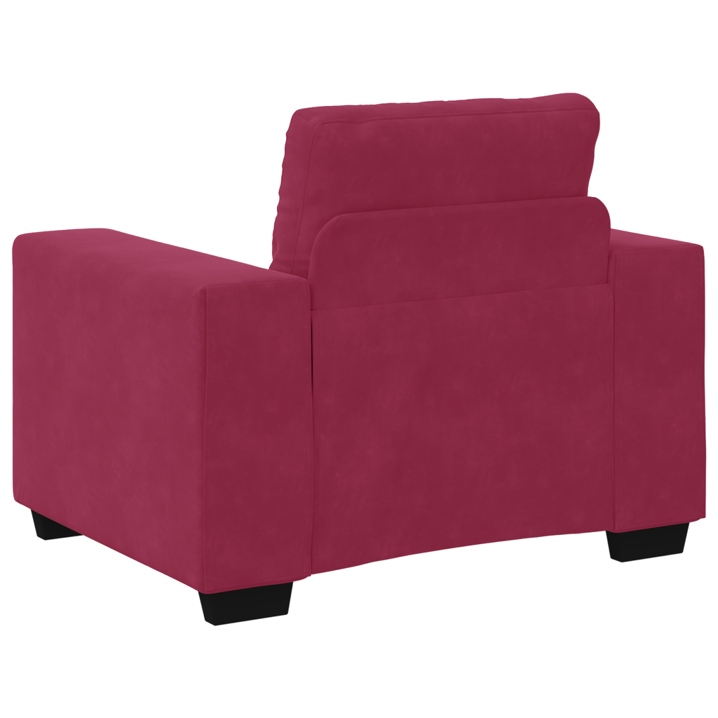 Ensemble de Canapés 3 pcs Bordeaux 221 x 78 x 80 cm Velours